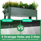 Raised Garden Bed with Legs and Wheels Removable for Outdoor, 31.6 * 14.6'' Metal Planter Raised Box for Growing Vegetables Herb Flower in Patio (Green)