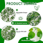 Der Rose 4Pcs Fake Plants Hanging Artificial Ivy Vine Faux Eucalyptus Hanging Plants, Boston Fern, String of Pearls for Living Room Bedroom Boho Wall Shelf Indoor Outdoor Decor