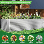 FRIZIONE 2pcs Tall 6x3x1.5ft Galvanized Raised Garden Bed Outdoor,Steel Garden Bed for Vegetables,Above Ground Garden Box for Flower,Metal Raised Beds for Gardening