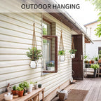 Macrame Plant Hanger - Fits 4 to 15 inches Pots for Indoor Outdoor, 43"/35"/29" Different Sizes Set, Brown (POTS NOT Included)