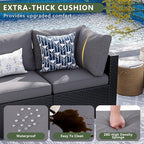 Aoxun 10 Piece Patio Furniture Set Wicker Rattan Patio Sectional Sofa Set Outdoor Seating Furniture with Thickened Cushion, Grey