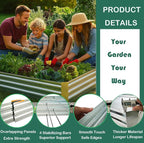 Galvanized Raised Garden Beds for Vegetables Large Metal Planter Box Steel Kit Flower Herb, 8x4x1ft