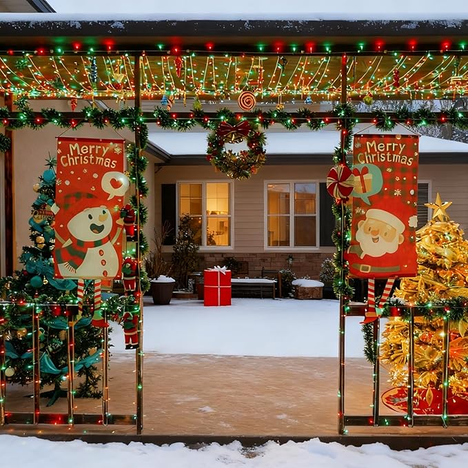 String Lights, 500 LEDs in Red and Green, 165 ft Waterproof Outdoor