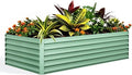 GarveeLife 6x3x2 ft Galvanized Raised Garden Bed, 24" Tall Metal Planter Box for Flowers Vegetables, Rust-Resistant Raised Garden Beds for Gardening, Easy Assembly Outdoor Garden Box & Planters, Green