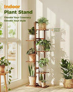 Bamworld Bamboo Plant Stand Indoor 6 Tiered Plant Shelf Outdoor Corner Plant Rack for Multiple Plants Flower Stand Plant Holder for Living Room Bedroom Balcony Patio Garden 48 Inch Tea Brown