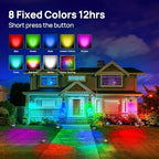 Consciot Solar Spot Lights Outdoor, Halloween Decorations 22 LEDs IP67 Waterproof Color Changing Solar Outdoor Lights, 8 Colors, 2-in-1 Adjustable Wall Lights for Garden Yard Pathway, 4 Pack (RGB)