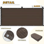 LOVE STORY 3'x6' Brown Balcony Screen Privacy Fence Cover UV Protection (HDPE) Weather-Resistant 3 FT Height Shield for Deck, Patio, Backyard, Outdoor Pool, Porch, Railing