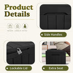 Devoko 31 Gallon Waterproof Outdoor Storage Box Resin Deck Box Lockable and UV Resistant for Patio Furniture,Garden Tools (Black)