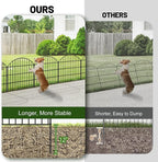 Decorative Fences, Black Metal Garden Border Fence with 5 Panels and 6 Stakes