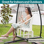 JoyView Macrame Hammock Chair Hanging Swing Chair Max 330 Lbs - Image 6