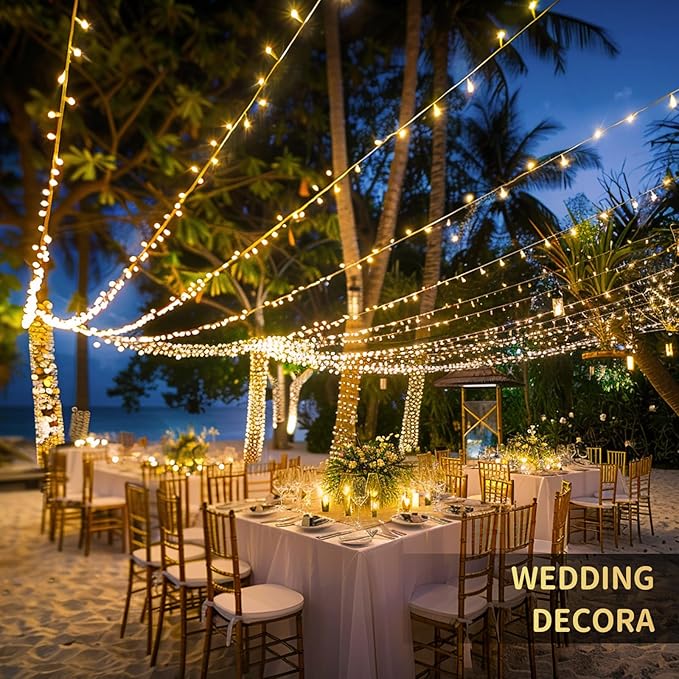 String Lights, 1200 LED Warm White, 315 ft with 8 Modes and Remote