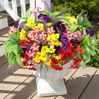 HOHOTIME 21 Bundles Artificial Flowers for Outdoors, No Fade Fake Plastic Flowers Faux Plants, Eucalyptus Morning Glory for Hanging Planters Garden Porch Window Box Home Wedding Farmhouse