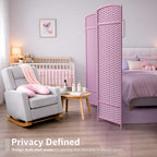 Sorbus 4-Panel Black Room Divider with Double Hinged Panels, 6 ft Tall Folding Privacy Screen