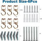 ONIKK Ceiling Hooks for Hanging Plants (6 PCS Gold), Heavy Duty Metal Plant Hooks, Screw in Hooks for Hanging Birdfeeders, Lamps, Planters, Indoor Outdoor Wall Baskets Hooks up to 33 lbs