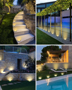 btfarm 10 Pack Solar Ground Lights Outdoor, 8 LED Solar Disc Lights IP65 Waterproof Flat Solar Light, Pathway Lights Solar Powered for Garden Lawn Patio Yard Path Landscape, Warm White