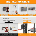TORACK Garden Tool Organizer Wall Mount, Garage Folding Chair Storage Rack - Image 5