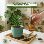 Utopia Home - Spotty Plant Pots Indoor with Drainage - 7/6.6/6/5.3/4.8 Inches Flower Pots - 5 Pack Plastic Planters - Ideal for Stocking Stuffers - (Speckled Mint, Pack of 5)