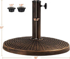 Yaheetech 22 lbs Heavy Duty Outdoor Umbrella Base 18" Round Patio All-Weather Umbrella Stand Market Umbrella Base for Garden & Lawn, Bronze