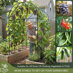Garden Trellis Arch 7FT Tall – Plastic Coated Metal Arch Trellis for Climbing Plants Outdoor, Weather-Resistant Steel Garden Arch for Vegetables Cucumber Tomato, Raised Bed Trellis