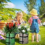 10 Gallon Potato Grow Bags with Viewing Window, 300G Nonwoven Garden Planting Pots, Heavy-Duty Surround Handles for Gardening Supplies (6Pack Grow Bags)
