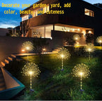 Garden Decor Solar Lights Outdoor,155LED 8 lighting modes pole light Waterproof Warm White Solar Garden Lights for Christmas, Halloween Decoration,Yard, Patio, Porch,Flower Pot,Pathway (2Pack)