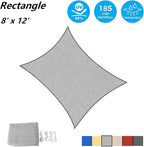 AsterOutdoor Sun Shade Sail Rectangle 8' x 12' UV Block Canopy for Patio Backyard Lawn Garden Outdoor Activities, Gray