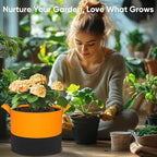 7-Gallon Grow Bags for Potato Planting: 6 Pack Heavy Duty 350G Thickened Tomato Planter Bags with Handles - Fabric Pots Felt Garden Bags for Growing Vegetable Fruit Flower Herb with 10 Plant Labels