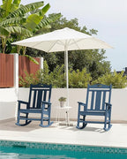 Ciokea Oversized Outdoor Rocking Chairs Set of 4, 380lbs Heavy-Duty Large Patio Rocker, High Back Cozy Porch Chairs, Weather Resistant Patio Rocking Chairs for Outside, Fire Pit, Deck, Slate Blue
