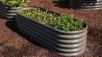 A ANLEOLIFE Set of 14 18 Inch Tall Raised Garden Beds Kit, Heart-Shaped, Long Oval & Round Metal Planters – Ideal for Creative Garden Layouts, Quartz Grey