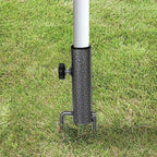 AMMSUN Patio Umbrella Steel Anchor Beach Umbrella Heavy Duty Metal Ground Grass Auger Holder Stands Base with Two Forks Ideal for Use in Soil For Flag, Fishing Rod, Outdoor, Park, Lawn