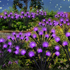 Kohlrabi Solar Garden Lights Outdoor, 4 Pack 40 LED Solar Purple Firefly Lights Waterproof, Sway by Wind, Halloween Swaying Light for Yard Patio Backyard Garden Planter Flower Bed Pathway Decoration