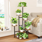 Corner Plant Stand with Grow Lights, 7 Tiered Plant Shelf Indoor, 43" Corner Plant Stands for Indoor Plants, Metal Plant Flower Display Shelves, Plant Organizer Rack for Living Room, Balcony, Home Decor（Round)