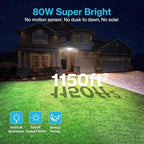 Olafus 80W Flood Lights Outdoor, Switch Controlled 8000LM LED Security Lights, IP65 Waterproof Outside Floodlights, 6500K Exterior Flood Light Fixture Wired for House Yard Porch Eave White