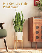 Adjustable Plant Stand Indoor, Bamboo Plant Stand Fits 8 9 10 11 12 Inches, Small Corner Planter Holder for Indoor Plants, Single Floor Plant Stands for Living Room Balcony, Natural