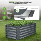 ZORMY 4×2×1.4ft Galvanized Raised Garden Bed Kit, Metal Planter Boxes Outdoor, High Raised Beds for Vegetables, Fruits, and Flowers - IronGrey