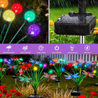 Solar Garden Lights Outdoor - 4 Pack Dragonfly Solar Swaying Light, Sway by Wind, Firefly Lights Outdoor Yard Patio Pathway Decoration, High Flexibility Iron Wire & Heavy Bulb Base(Multicolor)