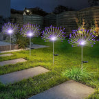 YOTOZU 4 PCS Solar Firework Light, Outdoor Solar Garden Decorative Lights 120 LED Powered 40 Copper Wires String DIY Landscape Light for Walkway Pathway Backyard Decor Parties Perfect Gifts(Purple)