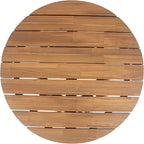 Merax Patio Outdoor Acacia Wood Round Coffee Table for Backyard, Lawn, Balcony Light Teak