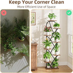 Plant Stand Indoor With Grow Lights - Corner Plant Stand For Indoor Plants, 51" Lighted Plant Shelf Indoor, 8 Tiered Tall Flower Holder, Dsiplay Rack For Living Room, Hallway, Home Décor