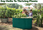 Plant & Plot Galvanized Raised Garden Beds Outdoor // 4×2×2 ft Planter Raised Beds for Gardening, Vegetables, Flowers // Large Metal Garden Box (Dark Green) // Patented Tool-Free Design