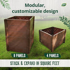 Dalen Modular Raised Bed Garden – Faux Wood – 4 Panel Starter Pack – Makes Square Foot Gardening Easy – 12x9 in