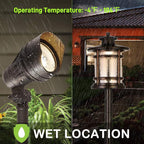hykolity 8 Pack Low Voltage LED Landscape Kits, 12V-24V Pathway Flood Light Kits, 10W 390LM and 3.4W 155LM Wired for Outdoor Yard Lawn, Die-cast Aluminum, 50W and 30W Equivalent