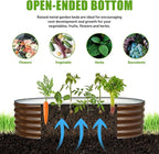 SnugNiture Galvanized Raised Garden Bed, 8x4x1.5ft Oval Metal Planter Box for Planting Outdoor Plants Vegetables