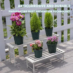 SBDSBD OUTEROOM Metal Plant Stand, Rust-proof Aluminum Flower Pot Stand, Plants Display Stands Decoration Racks for Living Room Balconies and Gardens (120 White)