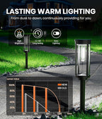 6 Pack Solar Pathway Lights Outdoor,Super Brightness IP65 Waterproof Auto On/Off Solar Path Lights, Garden Solar Powered Landscape Lighting for Outside Yard Garden Driveway Walkway Décor