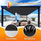 Artpuch Outdoor Pergola Shade Cover 13x20 FT Sun Shade Cloth with Grommets Black 90% UV Protection Canopy Patio Privacy Screen (Customized Available)