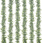 Grey Green Artificial Eucalyptus Garland, 6 Pack, 6 Ft Plastic Greenery