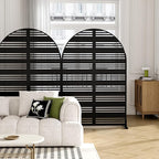 Casaphoria 72" H x 47" W Arched Metal Privacy Screen - Elegant Freestanding Outdoor Screen for Deck, Patio & Balcony - Versatile Decorative Privacy Panels for Home & Garden Use (Black-Harold)