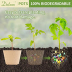 Dalzom® 60Pcs 4” Peat Pots with 60Pcs Plant Labels, Biodegradable Pots for Seedlings with Drainage Holes, Garden Plant Nursery Pots Seed Starting Trays