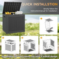 Outdoor Storage Box, 31 Gallon Black Resin Deck Box with Lockable Lid